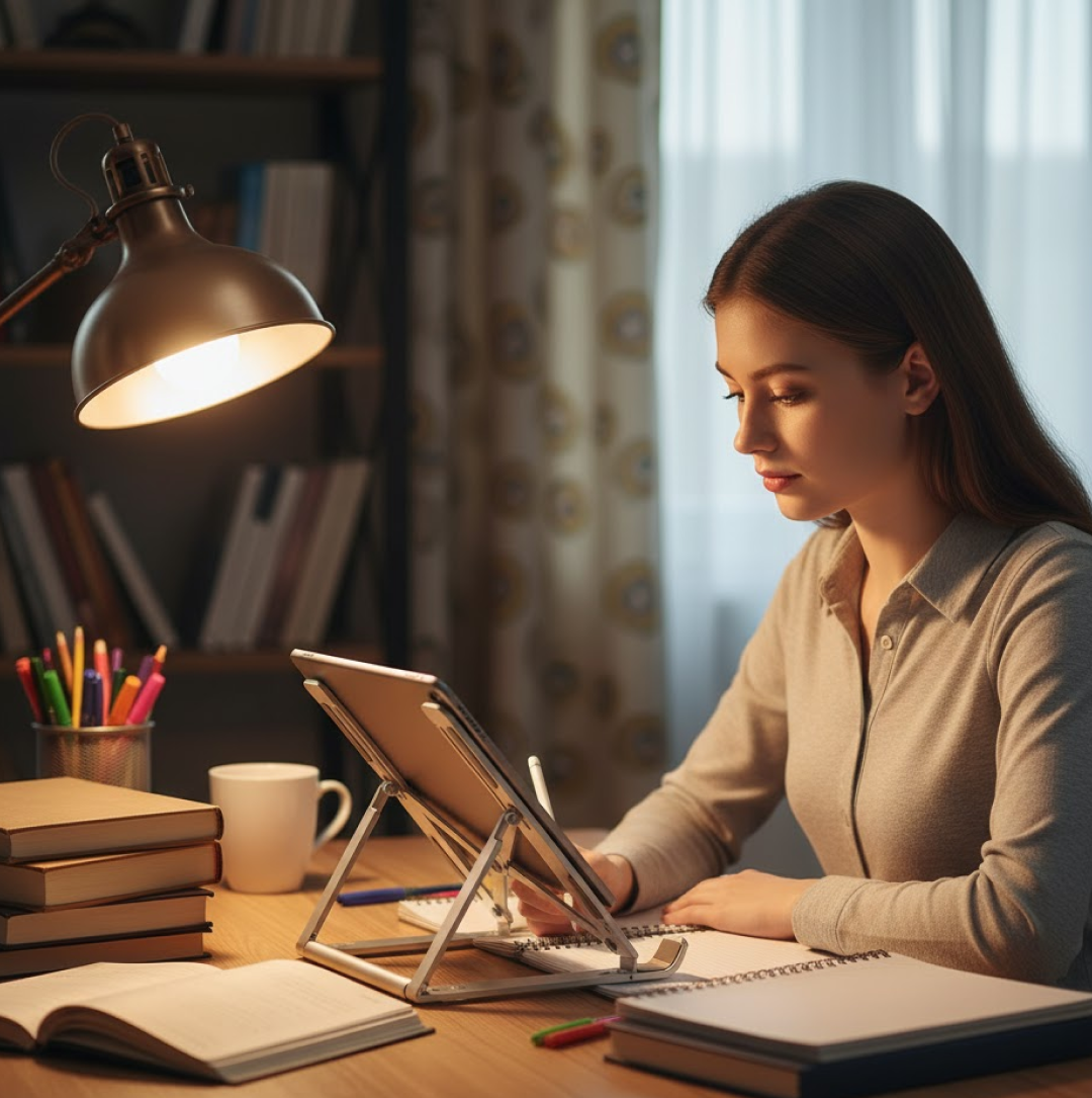 Metal Portable Laptop Stand β 6-Angle Adjustable Riser for Laptops, Phones & Tablets