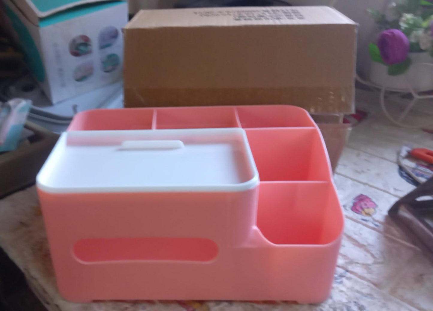 6-Compartment Desk Organizer – Multi-Function Storage (Home/Office)