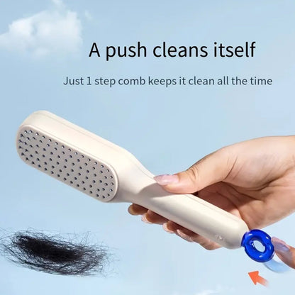 Self-Cleaning Hairbrush – Anti-Static, Detangling, Rotating Massage Comb, Hair